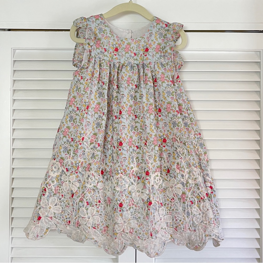 Pippa & Julie Multicolor Floral Dress with Lace Hem